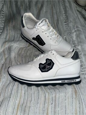 Karl Lagerfeld Women's Leather Platform Sneakers